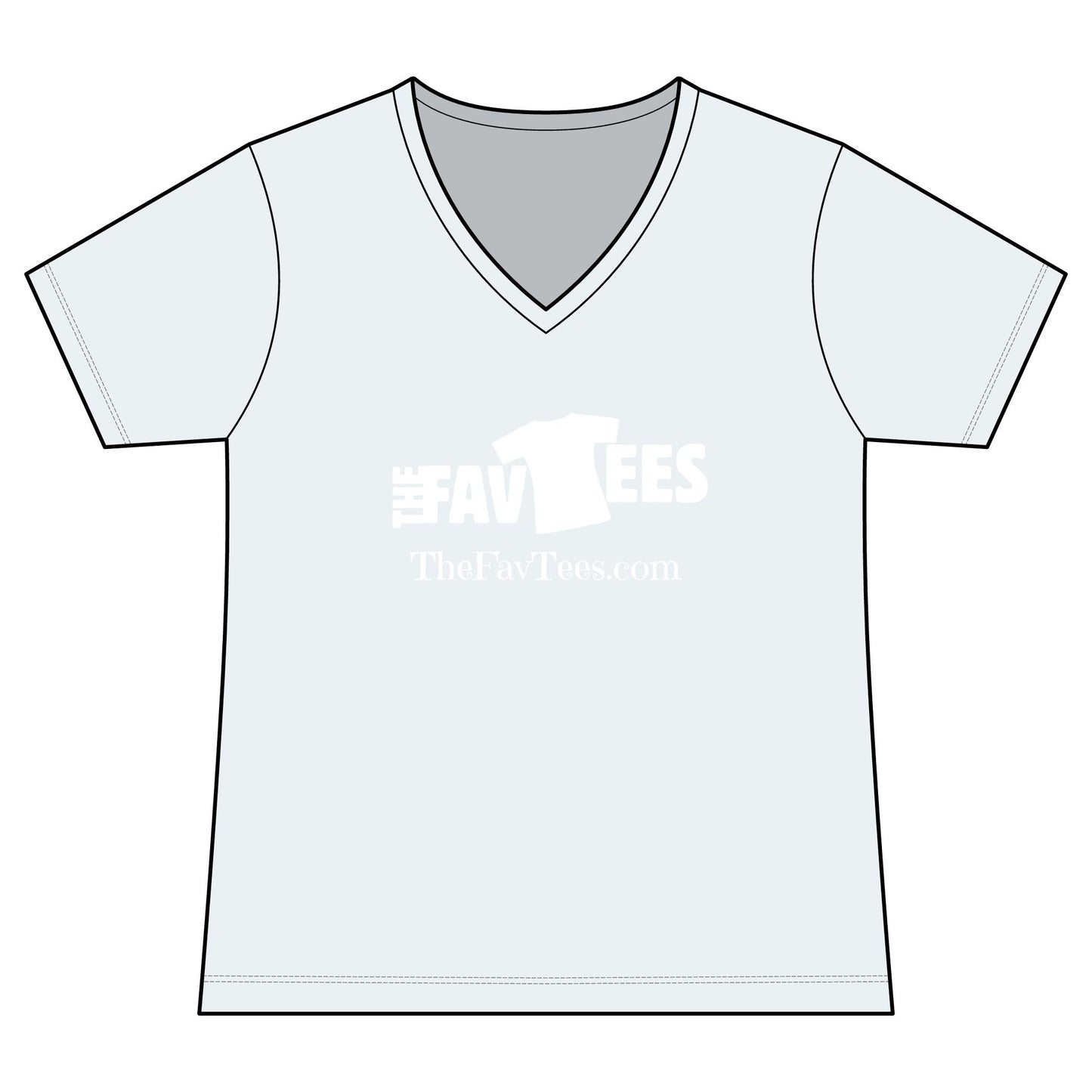 Women's V-Neck Tee - TheFavTees Logo & QR Code