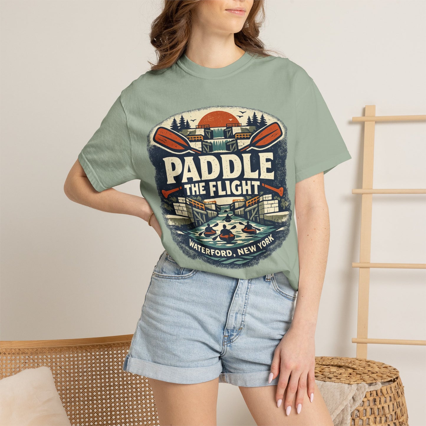 Paddle The Flight T-Shirt - Waterford NY Canoe & Kayak Graphic