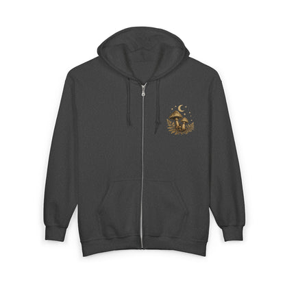Mush Love Zip Hoodie - Mycelium Forest Full‑Zip Sweatshirt