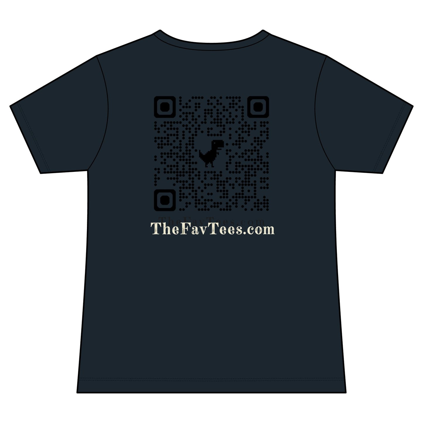 Women's V-Neck Tee - TheFavTees Logo & QR Code