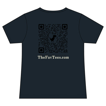 Women's V-Neck Tee - TheFavTees Logo & QR Code