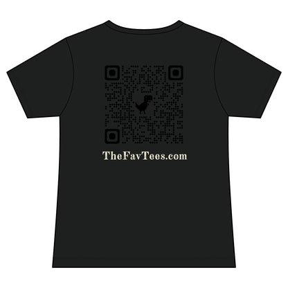 Women's V-Neck Tee - TheFavTees Logo & QR Code