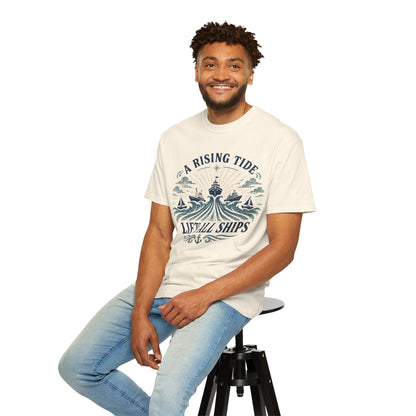 T-Shirt — "A Rising Tide Lifts All Ships" Nautical Graphic Tee
