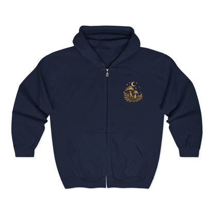 Mush Love Zip Hoodie - Mycelium Forest Full‑Zip Sweatshirt